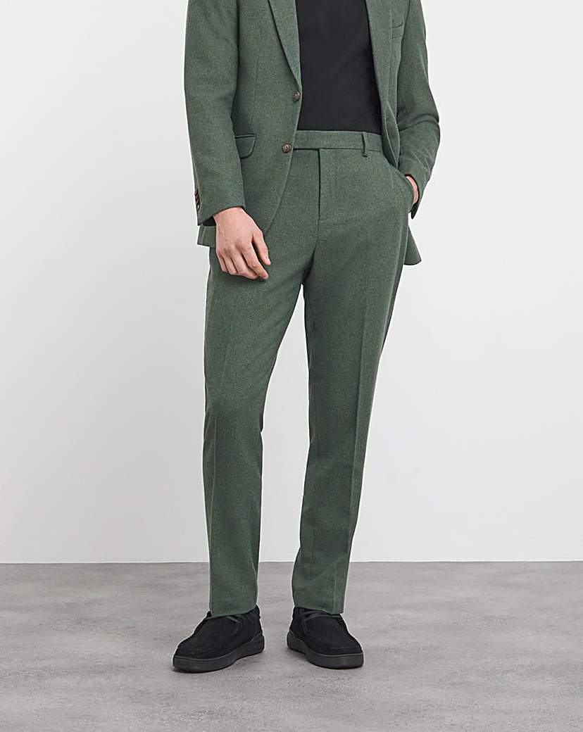 Green Wool Blend Suit Trouser