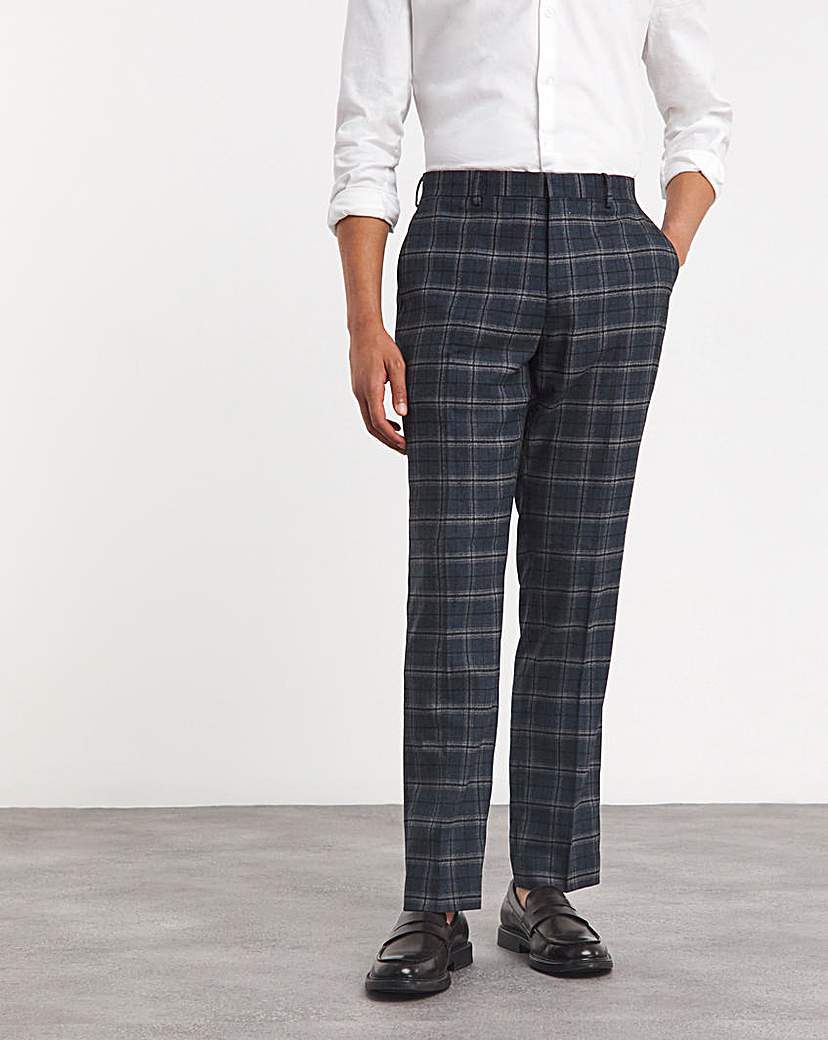 Textured Window Pane Check Suit Trouser