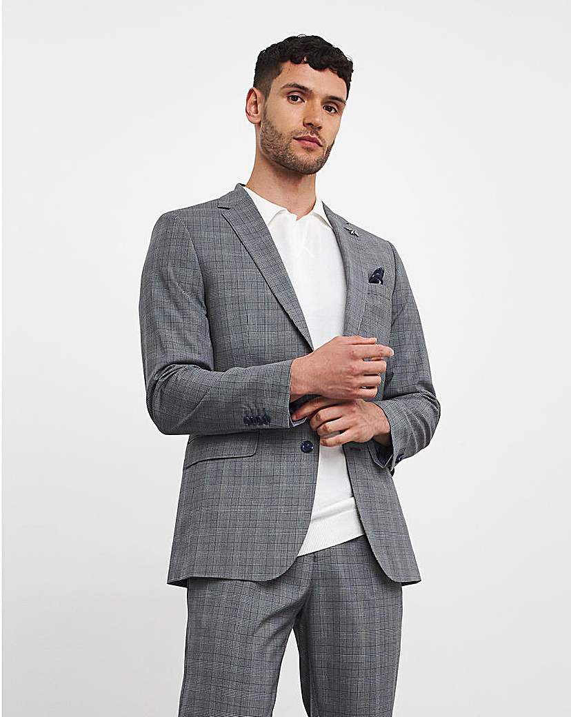 Luke Grey Check Suit Jacket