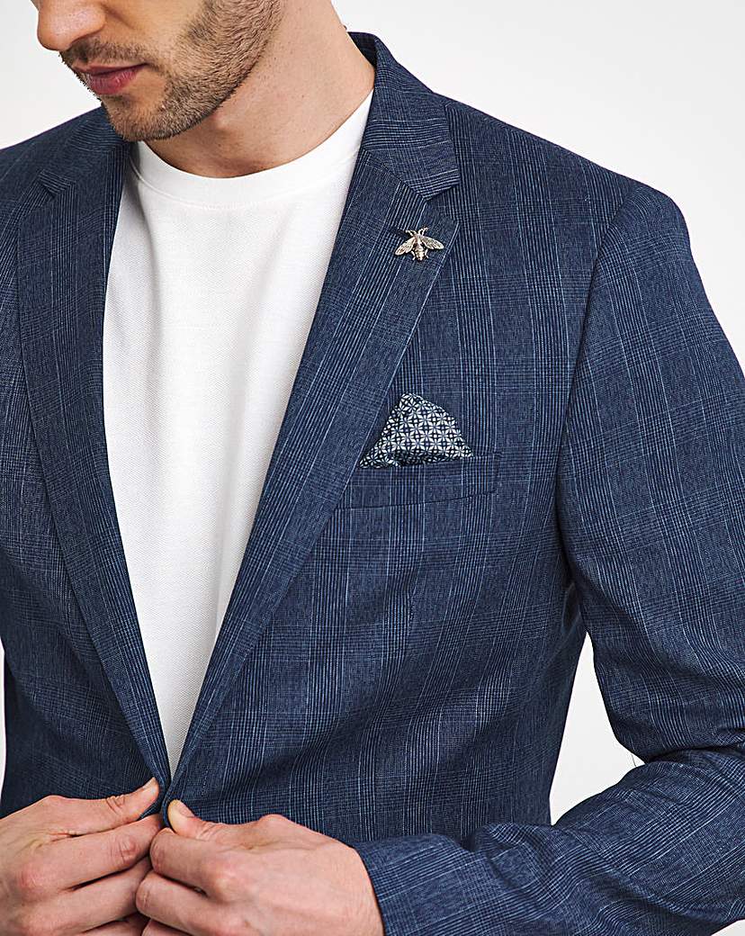 Jonny Navy Check Suit Jacket