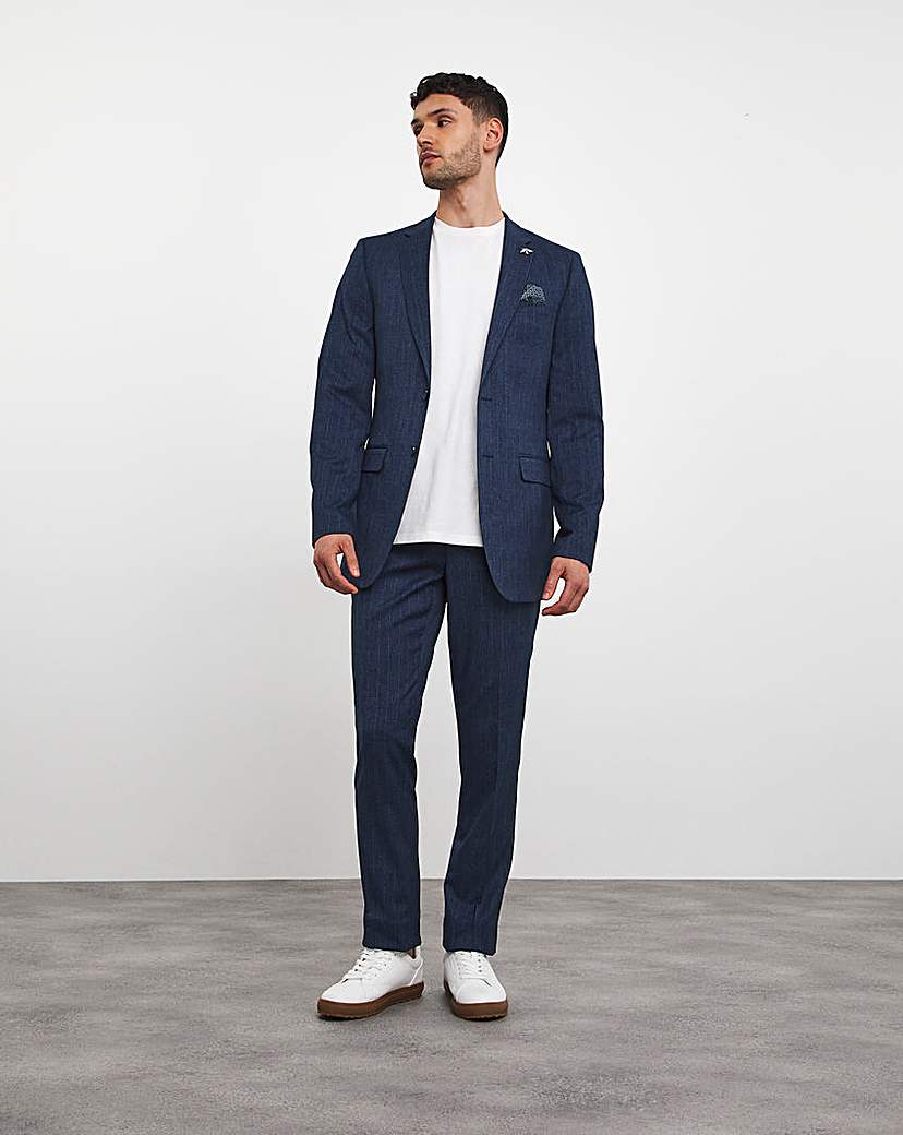 Jonny Navy Check Suit Jacket