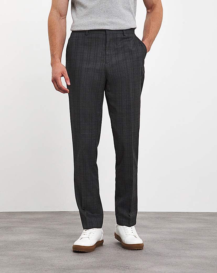 Charcoal Check Suit Trouser Reg