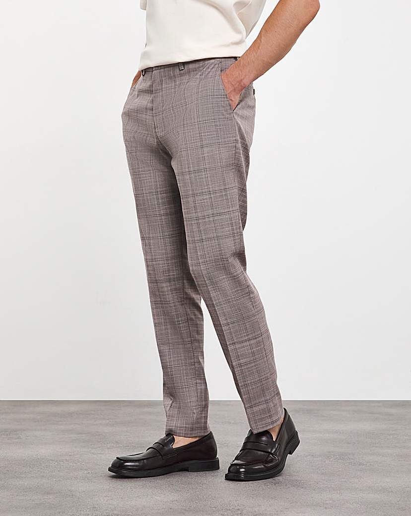 Jordan Burgundy Check Suit Trouser