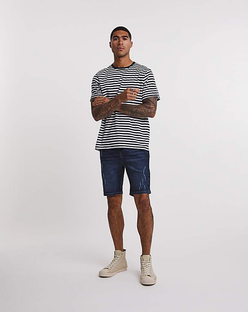 Ripped 5 Pocket Denim Short