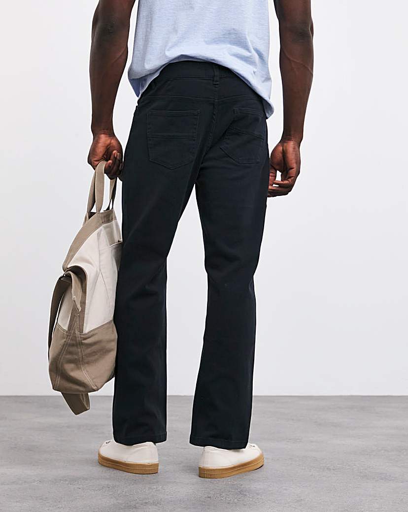 Navy Loose Fit Stretch Gabardine Jeans