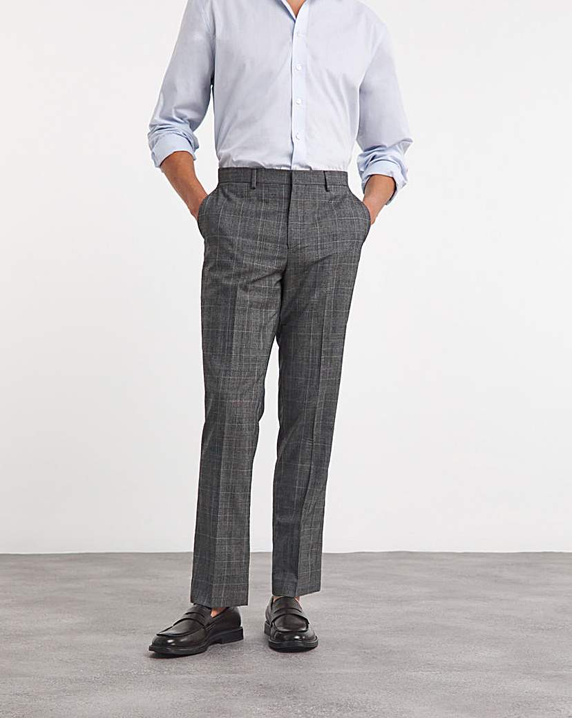 Prince of Wales Relaxed Suit Trouser - Charcoal