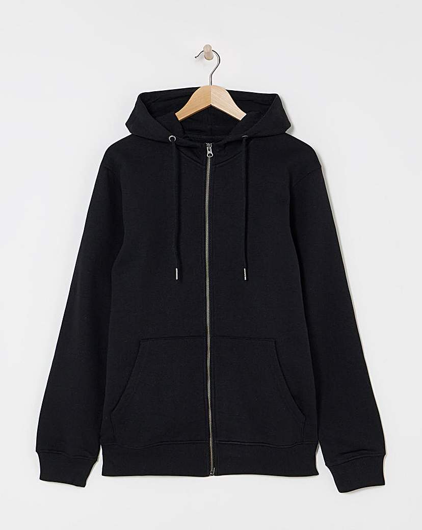 Full Zip Hoodie Long Black Jacamo Size …
