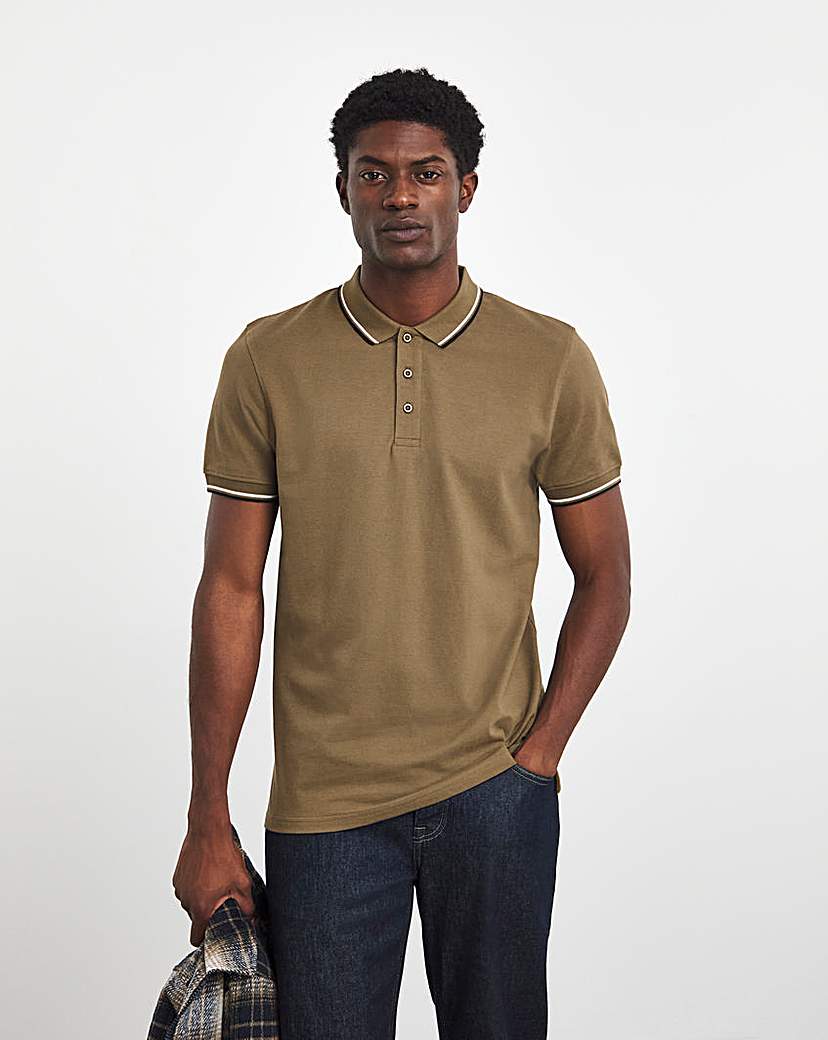 Tipped Pique Polo Long