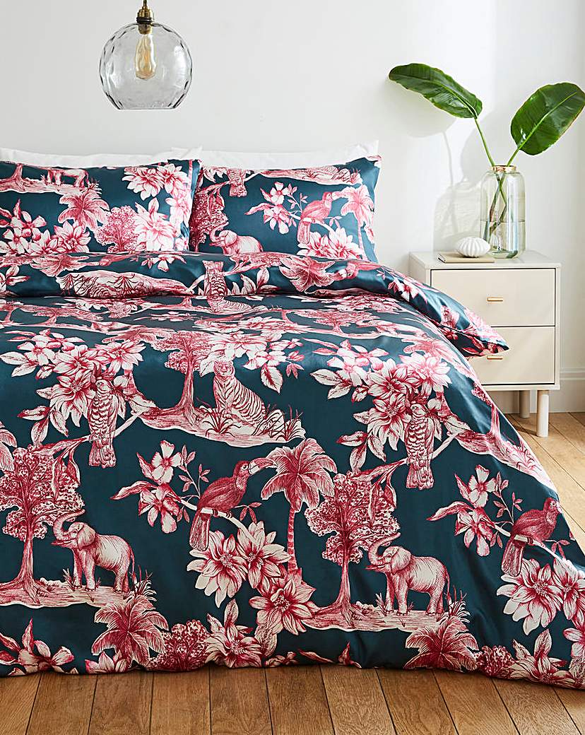 Juniper Silky Satin Jungle Duvet Set