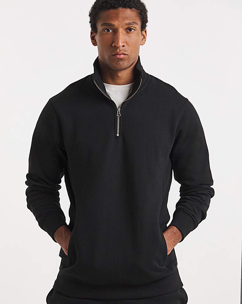 1/4 Zip Neck Sweatshirt Long