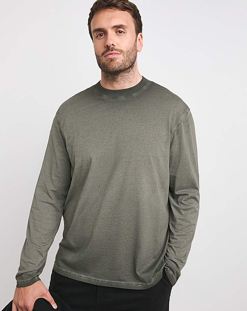 Relaxed Fit Oil Wash Long Sleeve T-Shirt