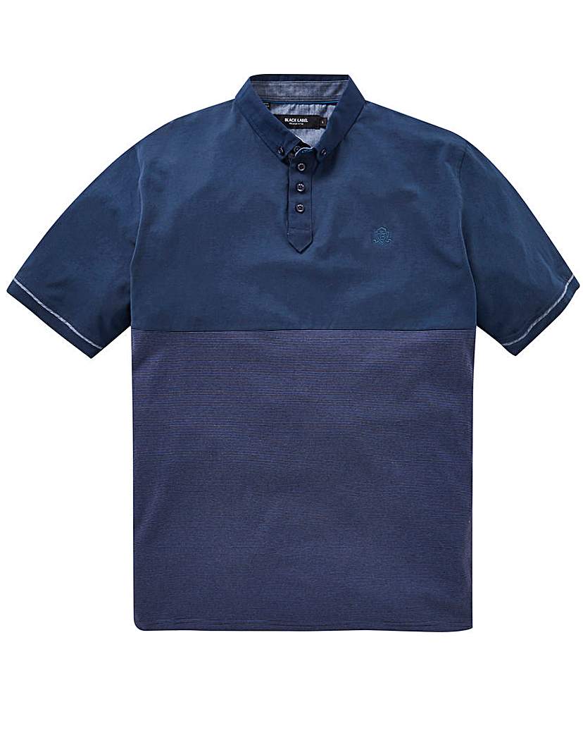 Image of Black Label Stripe Panel Polo Regular