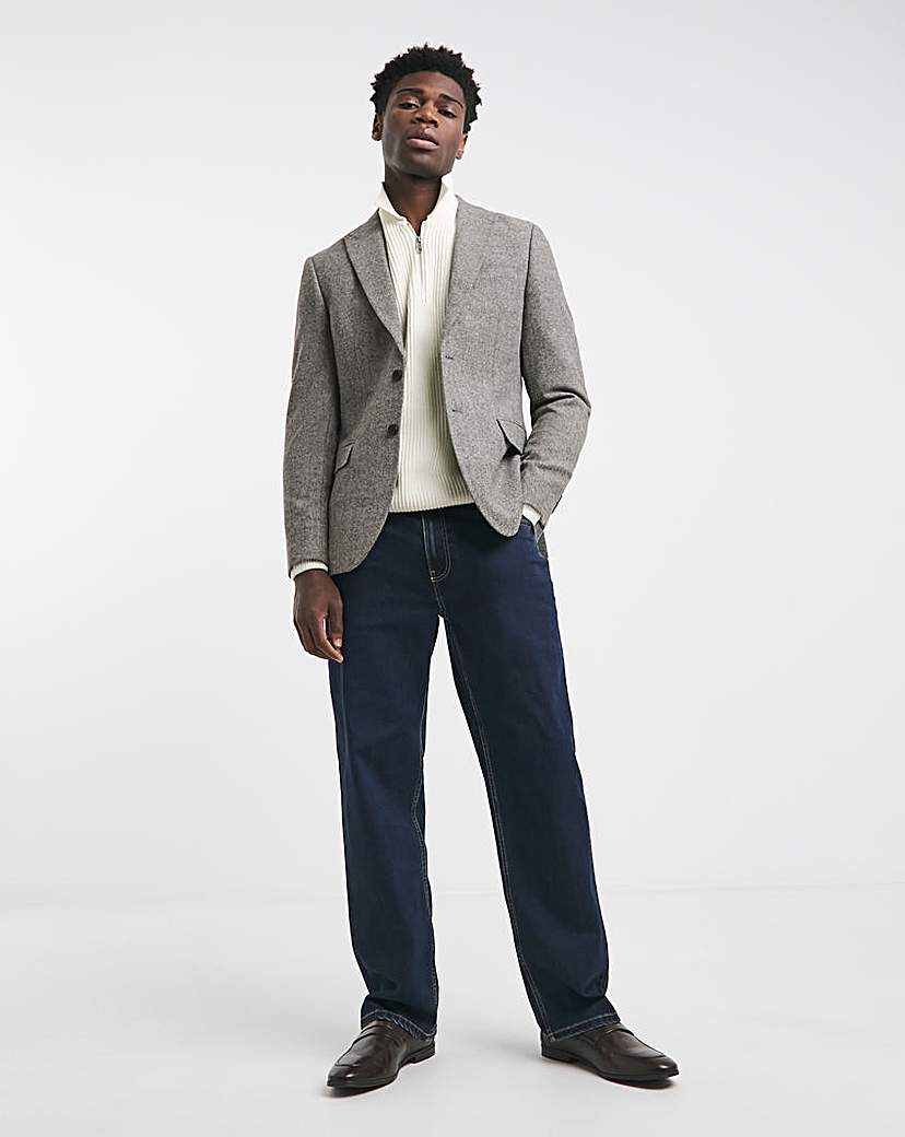 Herringbone Tweed Regular Suit Jacket