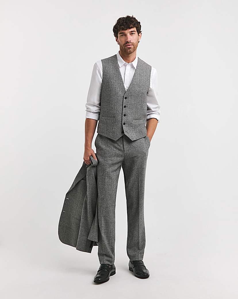 Herringbone Tweed Regular Suit Waistcoat