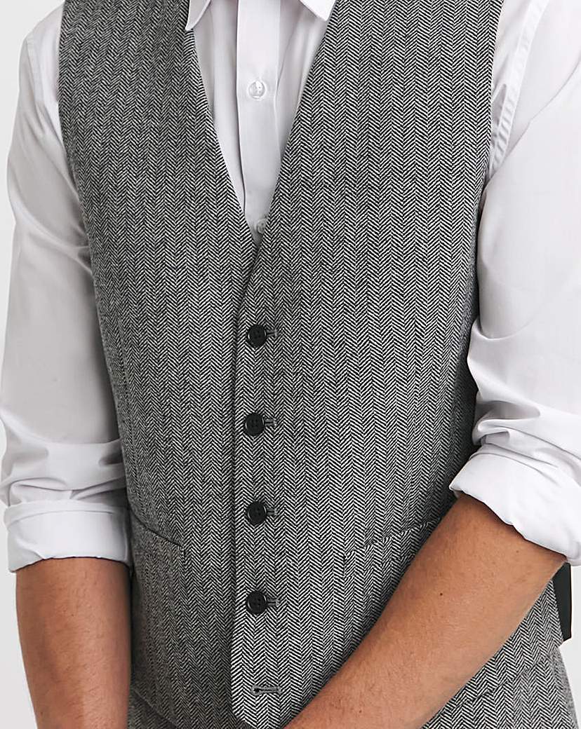 Herringbone Tweed Regular Suit Waistcoat