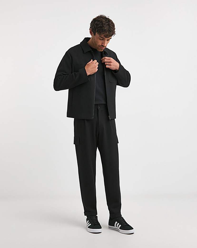Tailored Twill Zip Harrington Jacket