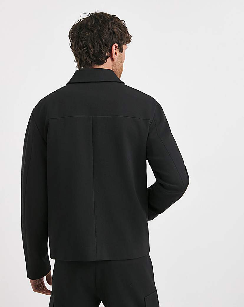 Tailored Twill Zip Harrington Jacket
