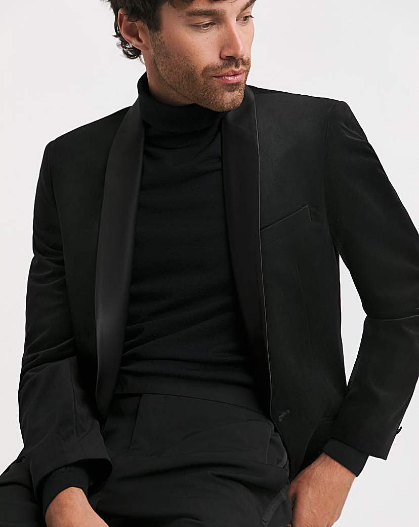 Velvet Satin Lapel Blazer Regular
