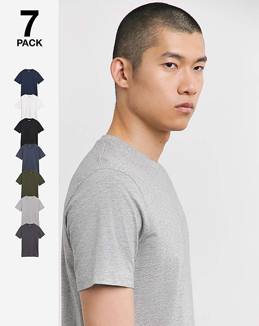 7 Pack Multi Crew Neck T-Shirts