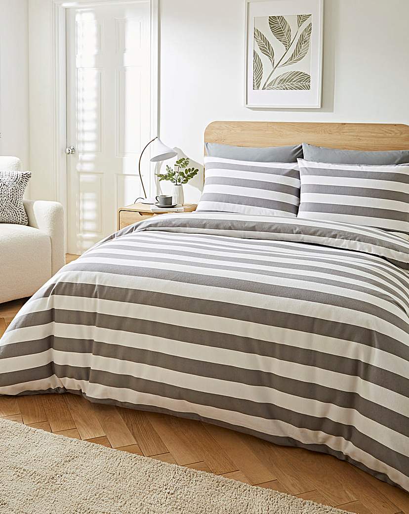 Brushed Cotton Stripe Duvet Set