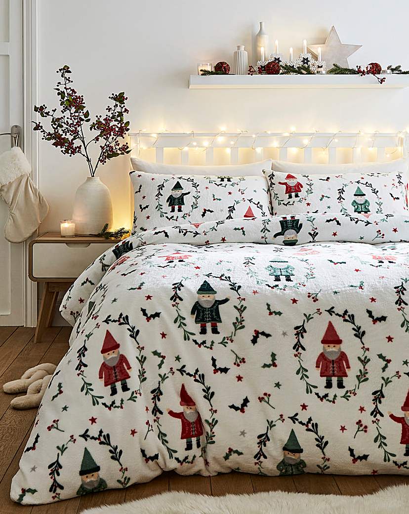 Folk Santa Fleece Duvet Set