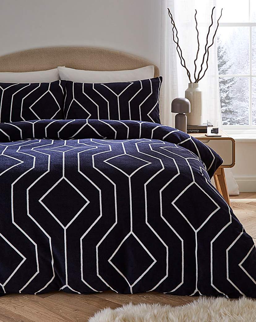 Fleece Geo Duvet Set