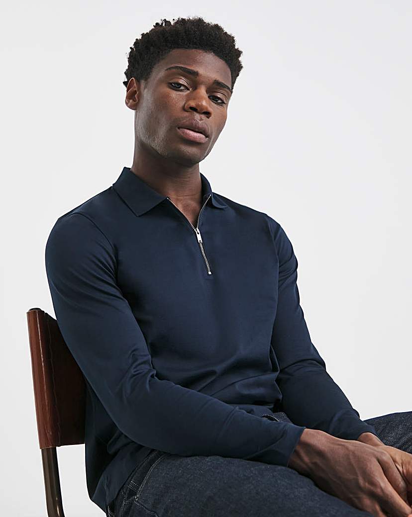 New In - Premium 100% Mercerised Zip Neck Polo