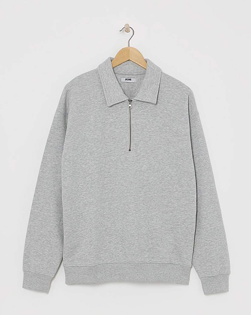 1/4 Zip Relaxed Fit Polo Sweatshirt