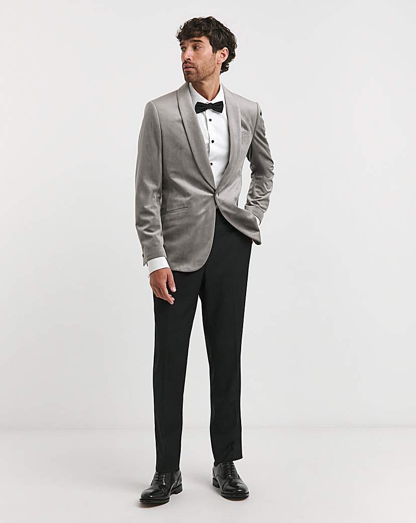 Velvet Satin Lapel Shawl Collar Blazer