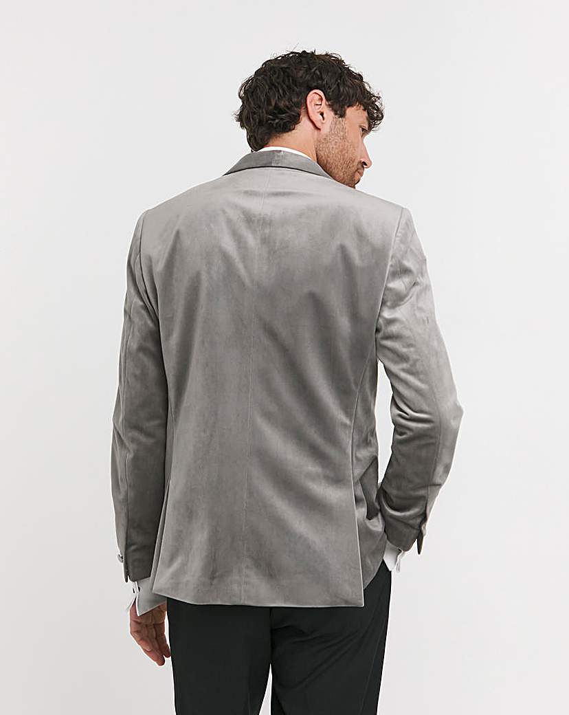 Velvet Satin Lapel Shawl Collar Blazer
