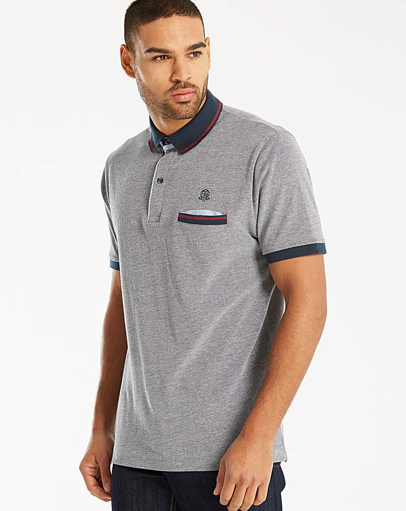 Image of Black Label Marl Pique Polo Long
