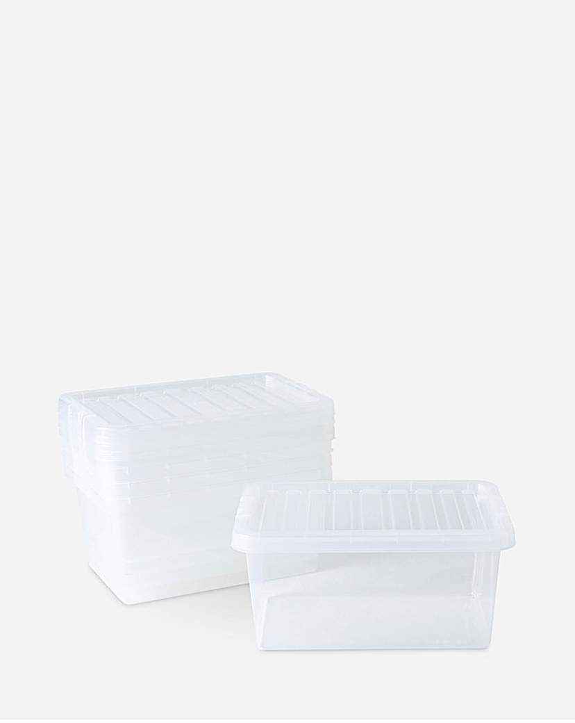 Wham Crystal 11Ltr Box & Lid Clear 5pk