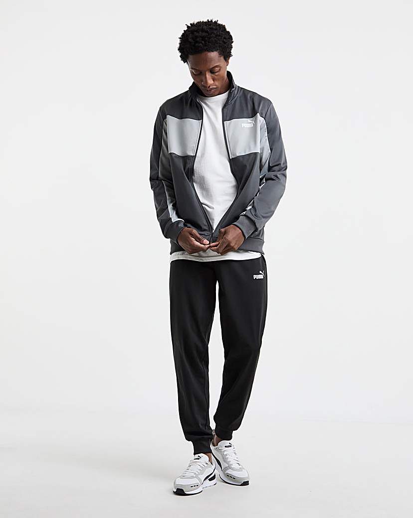 PUMA Poly Colourblock Tracksuit Grey Puma Size …