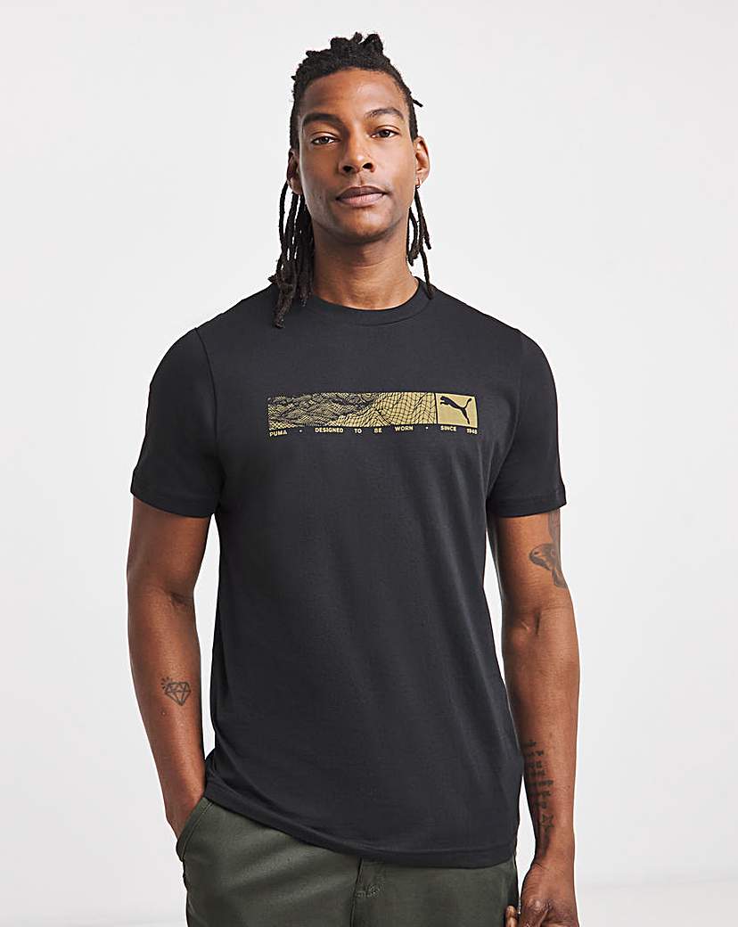 PUMA Tech Graphic TShirt Black Puma Size …