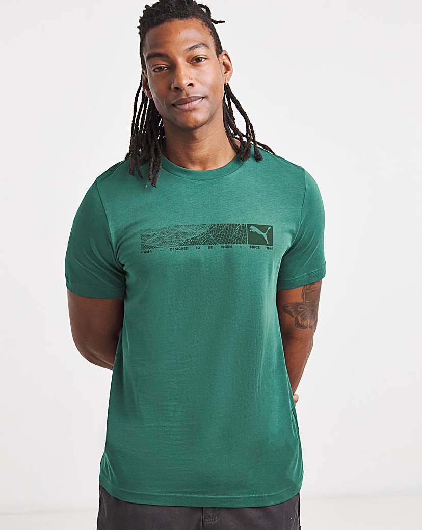PUMA Tech Graphic TShirt Green Puma Size …