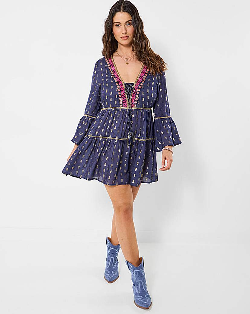 New In - JB Festival Vibes Beaded Tunic Dress