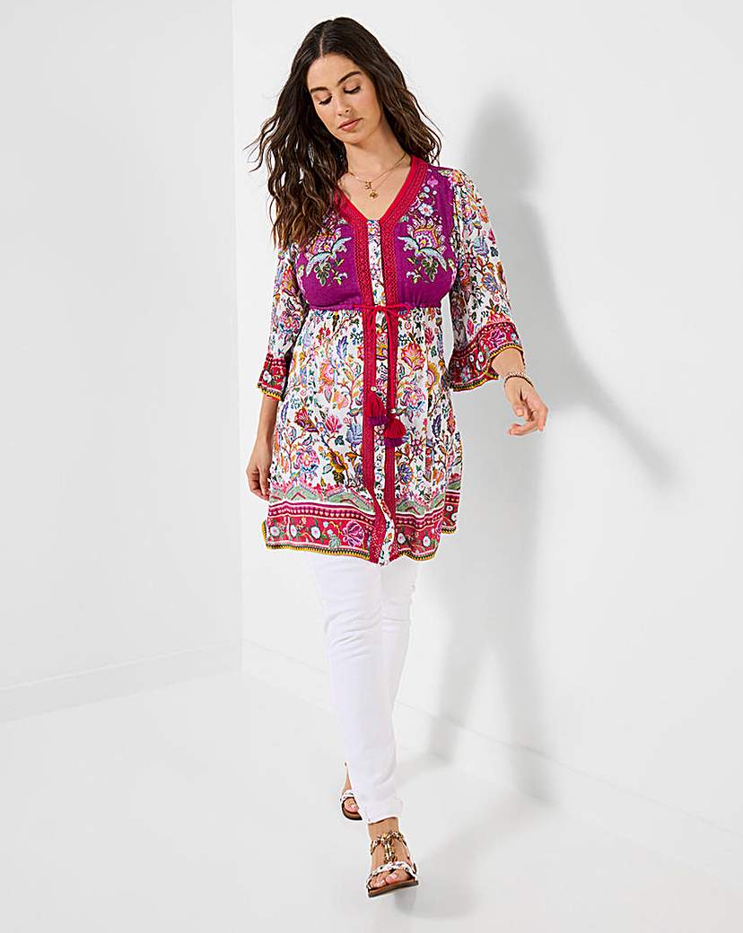 Joe Browns Pink Multi-Coloured Ultimate Boho Tunic Dress - : Size 20