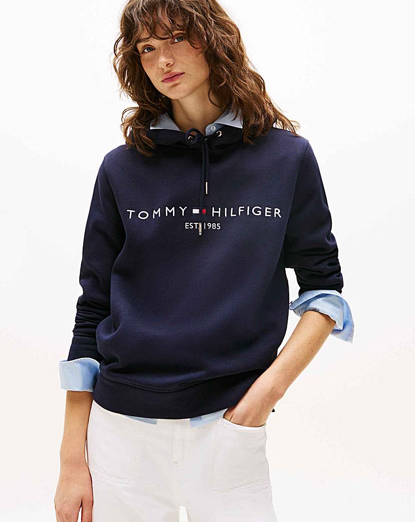 Tommy Hilfiger Women's Navy Heritage Logo Hoodie Medium