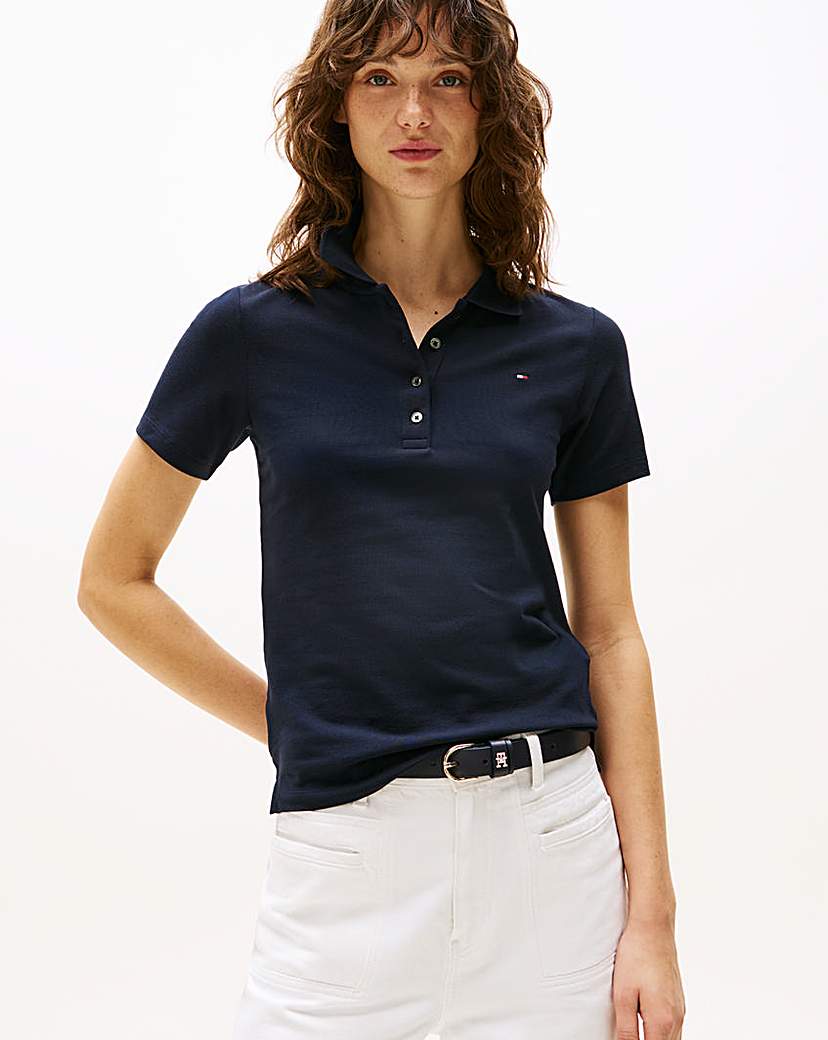 Tommy Hilfiger Navy Slim Pique Polo Tee - Medium