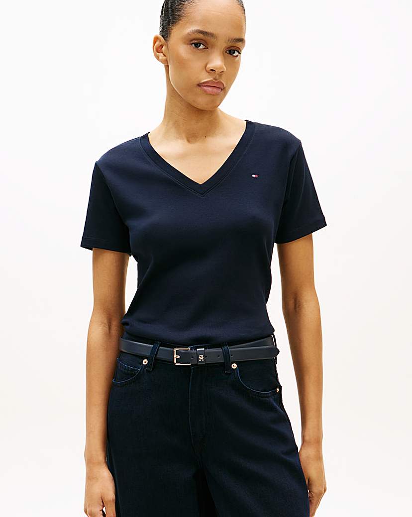 Tommy Hilfiger Navy Slim Cody V Neck Tee - Medium