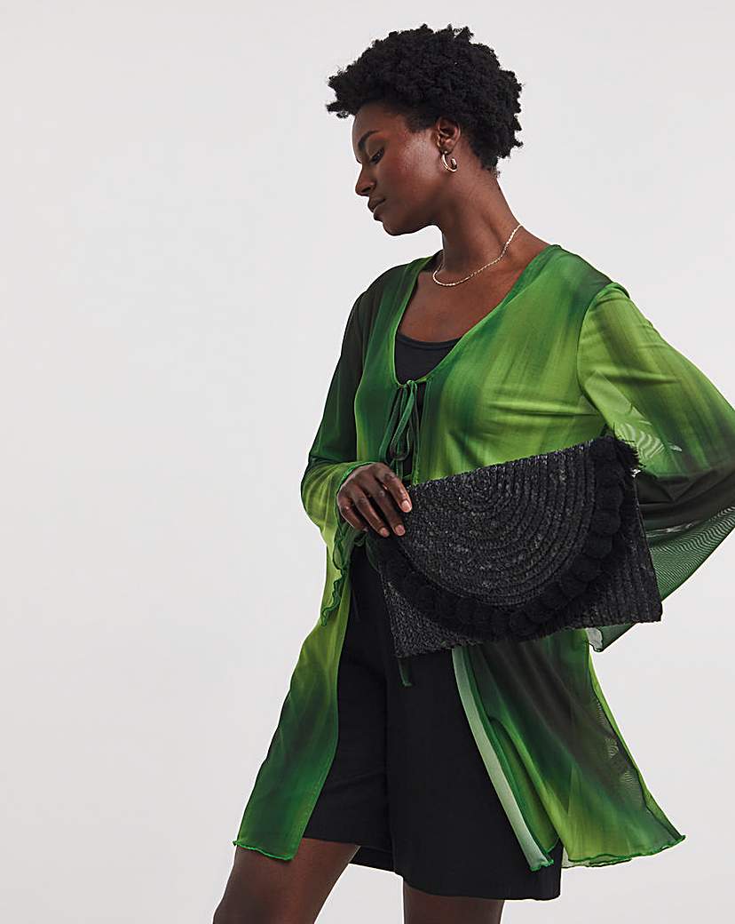 "Printed Mesh Cover Up"