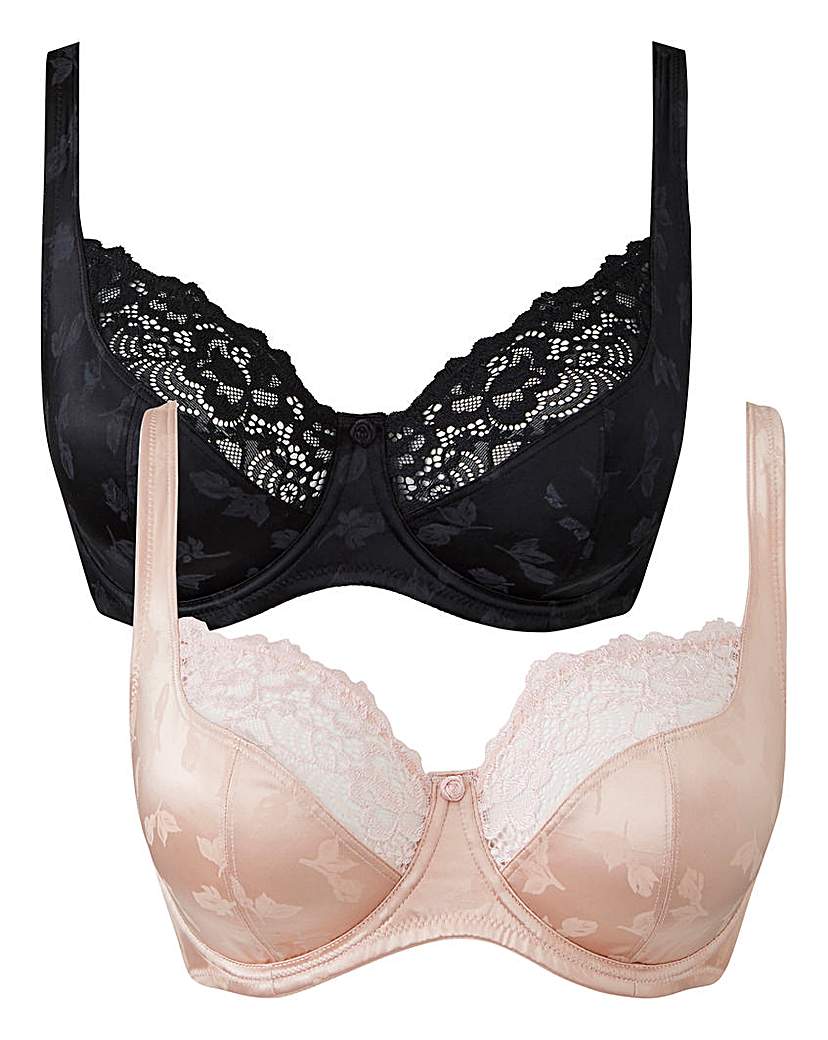 Image of 2 Pack Laura Full Cup Black/Blush Bras