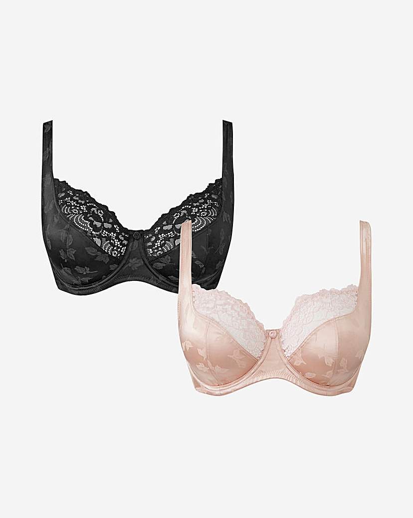 2 Pack Laura Full Cup Black/Blush Bras