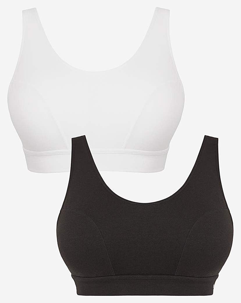 Black/White 2 Pk Slimma Comfort Tops A-D