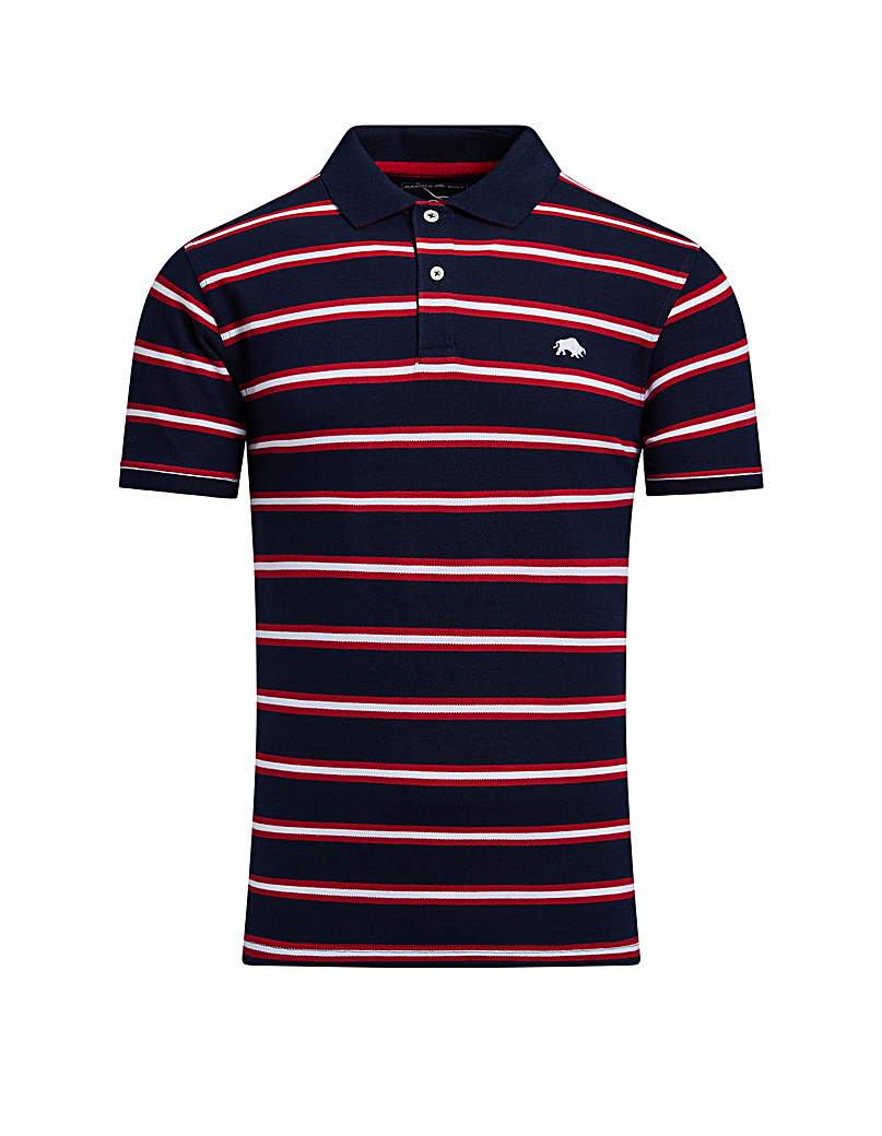 New In - Raging Bull Triple Stripe Pique Polo