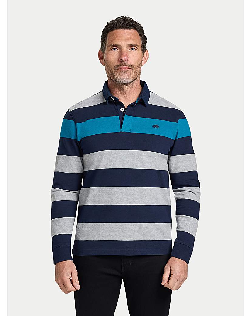 New In - Raging Bull Contrast Chest Stripe Rugby