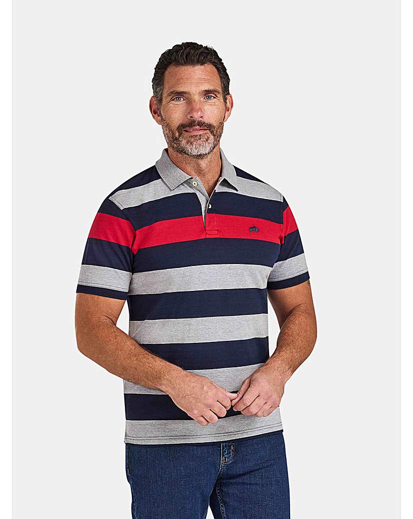New In - Raging Bull Contrast Chest Stripe Polo