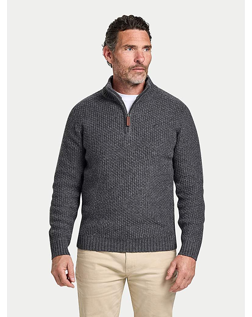 New In - Raging Bull Chunky Textured 1/4 Zip Knit