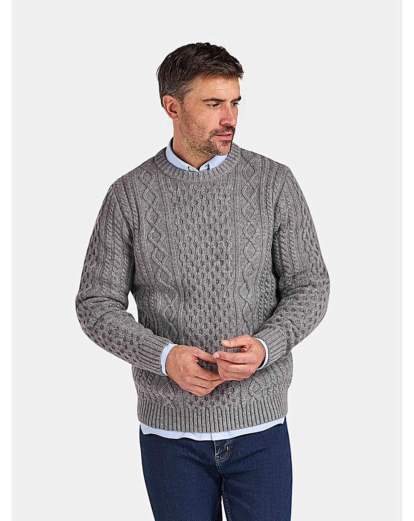 New In - Raging Bull Chunky Cable Crew Neck Knit