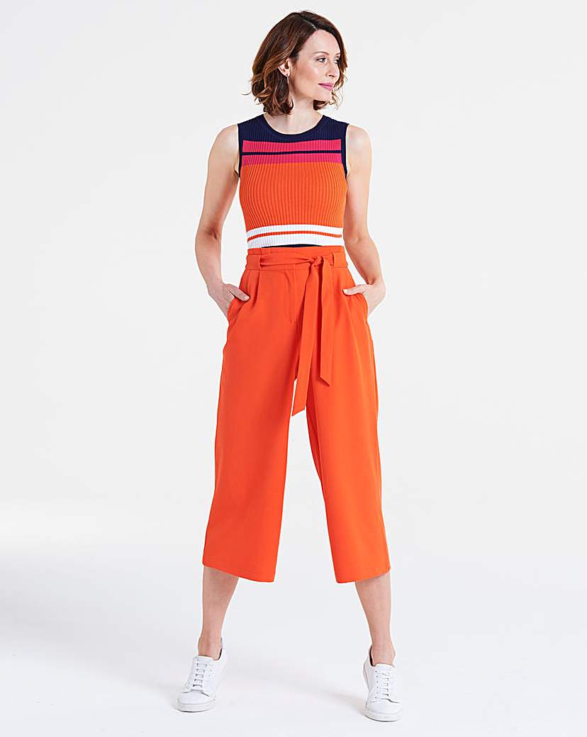 Image of Oasis Colour Pop Crop Wide Leg Trousers